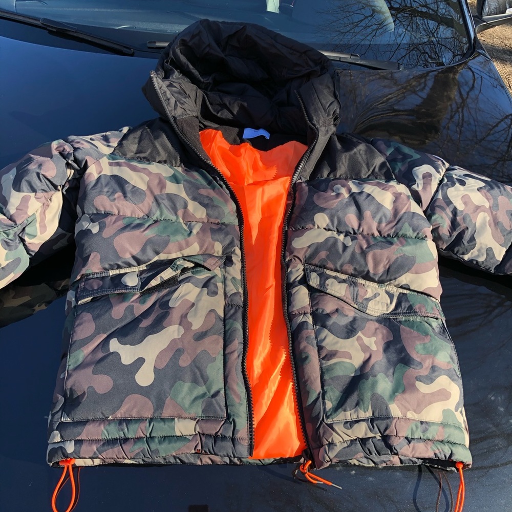 Bershka Camo Puffer Coat